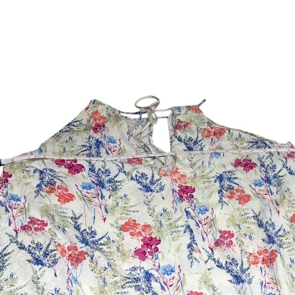 Lush Floral Halter Top, Keyhole Opening in Front, Tie Back Closure Size Small - Picture 11 of 12